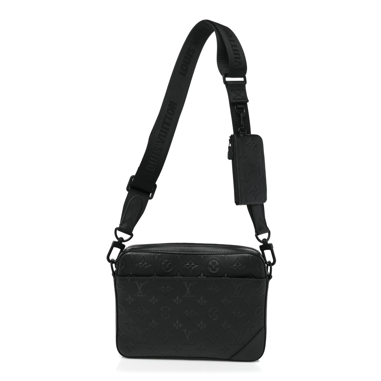 Calfskin Monogram Shadow Duo Messenger Black