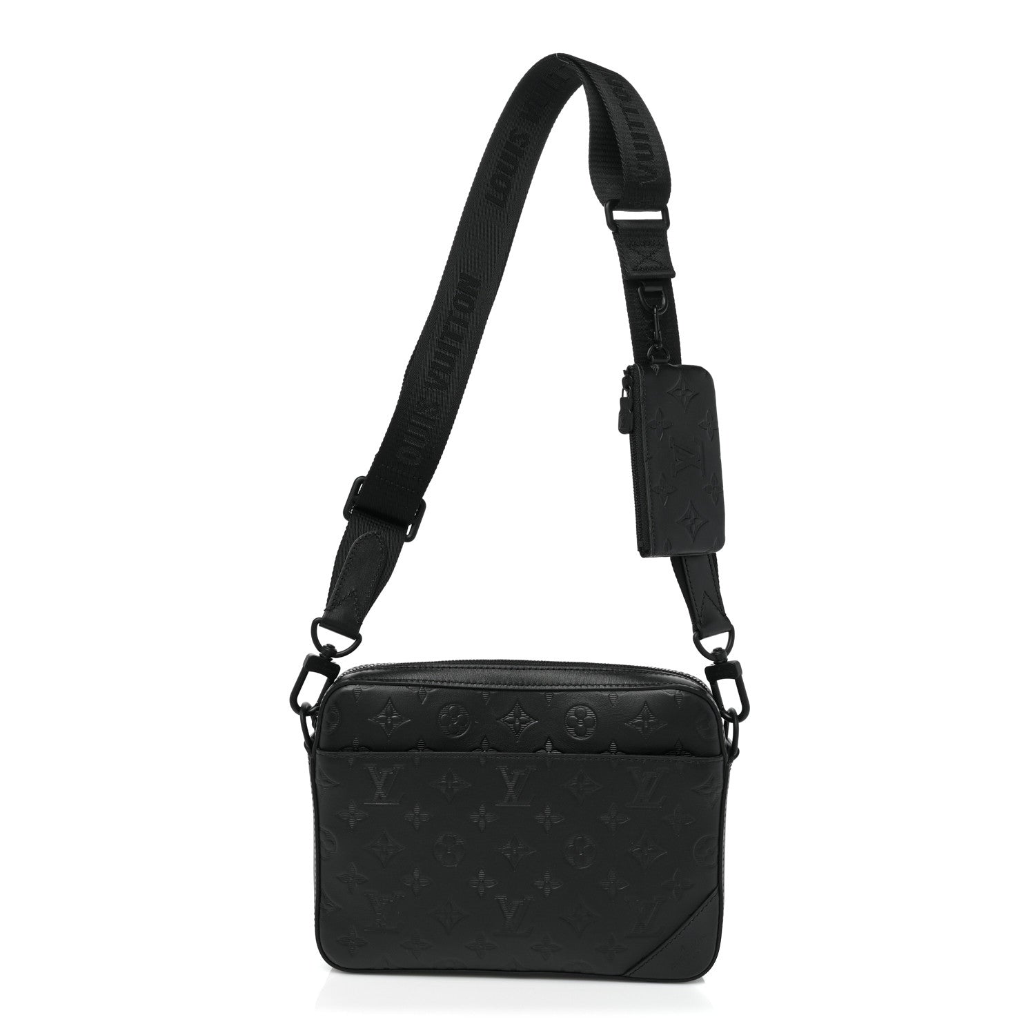 Louis Vuitton Calfskin Monogram Shadow Duo Messenger Black 1 of 8