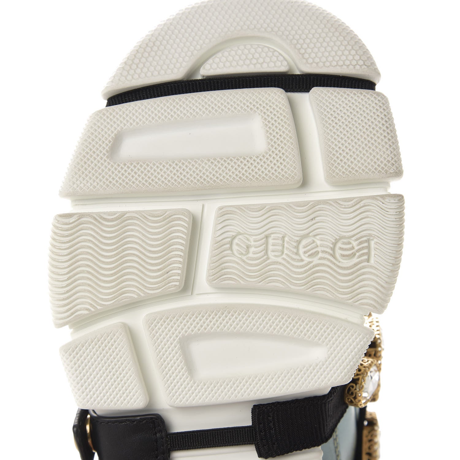 Gucci X SEGA Metallic Calfskin Removable Crystals Womens Flashtrek Sneakers 35.5 Lago Loess Silver 7 of 8