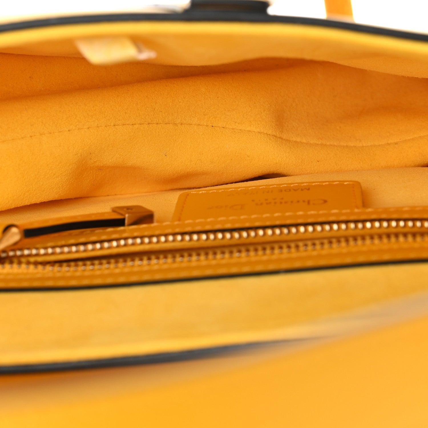 Christian Dior Calfskin Saddle Bag With Strap Yellow 5 of 11