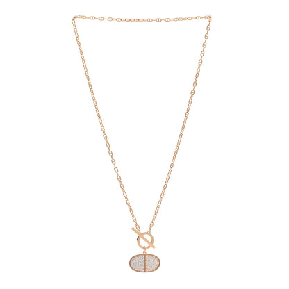 Hermes 18K Rose Gold Diamond Chaine D'Ancre Verso Pendant Necklace SH 3 of 6