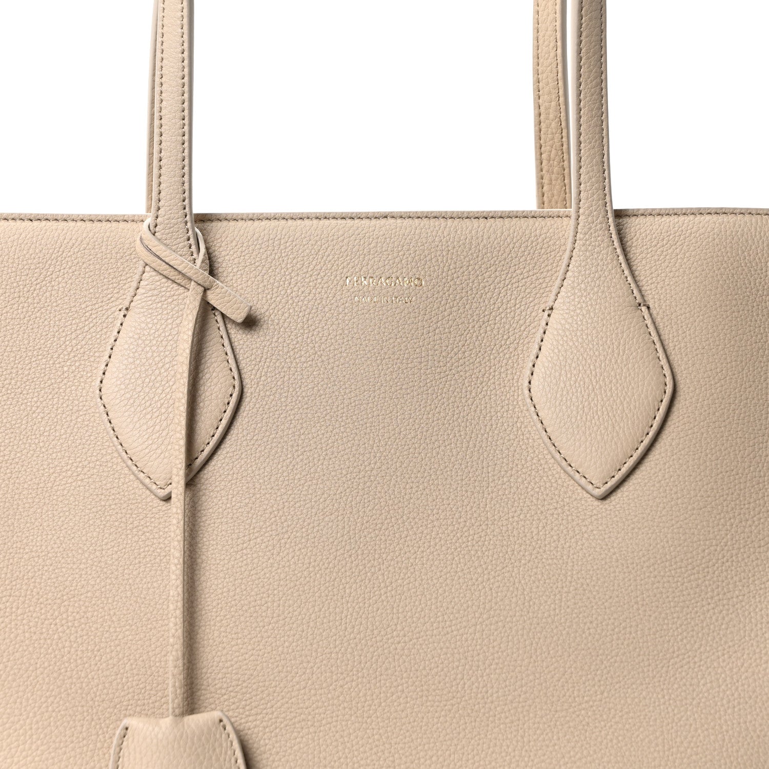 Salvatore Ferragamo Calfskin Large Star Tote Stone 8 of 10