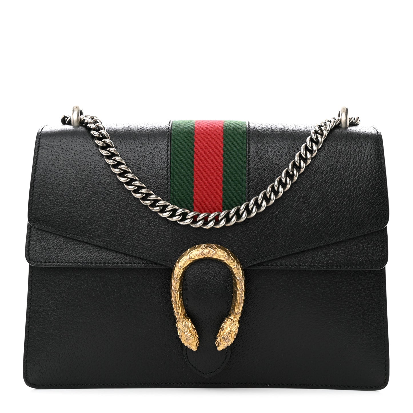 Calfskin Web Medium Dionysus Shoulder Bag Black