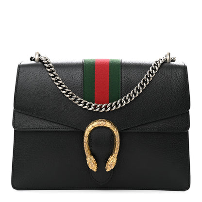 Gucci Calfskin Web Medium Dionysus Shoulder Bag Black 1 of 15