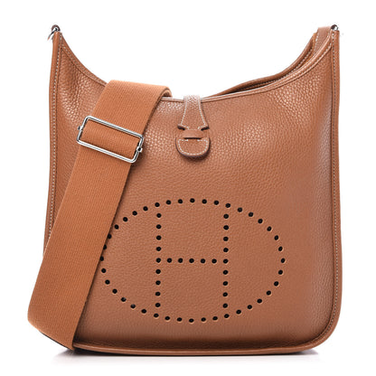 Hermes Taurillon Clemence Evelyne III PM Gold 1 of 9