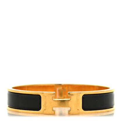 Hermes Enamel Narrow Clic Clac H Bracelet PM Black 1 of 4