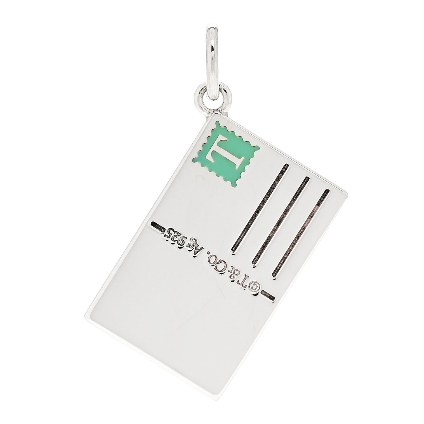 Sterling Silver Enamel London Postcard Charm Blue