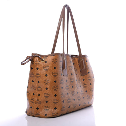 MCM Visetos Medium Liz Reversible Shopper Tote Cognac 4 of 10