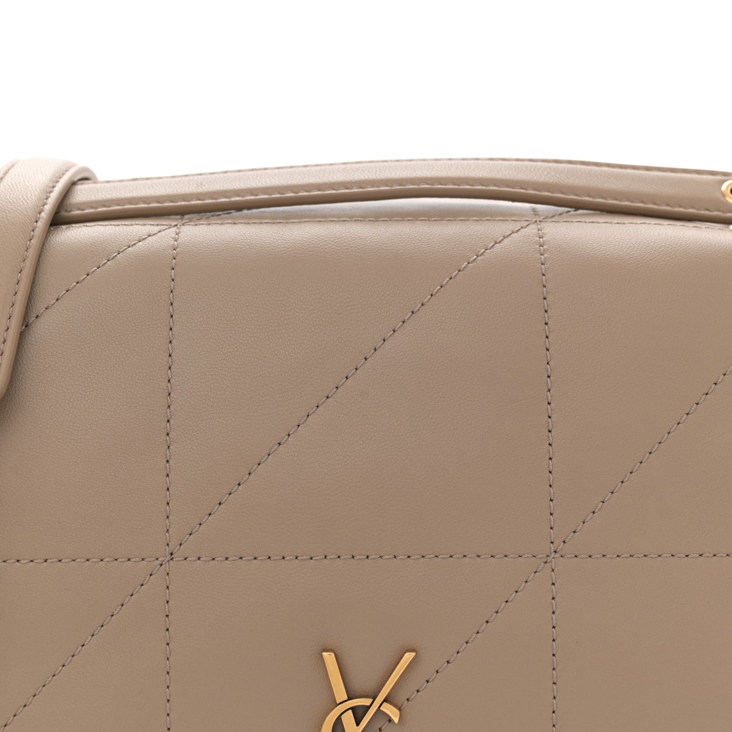 Lambskin Matelasse Monogram Small Jamie 4.3 Taupe