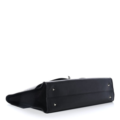Givenchy Calfskin Crocodile Embossed Large Shark Lock Satchel Black 3 of 4