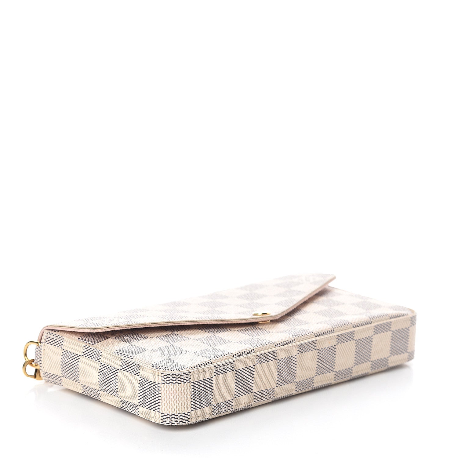 Louis Vuitton Damier Azur Pochette Felicie Chain Wallet Rose Ballerine 4 of 8