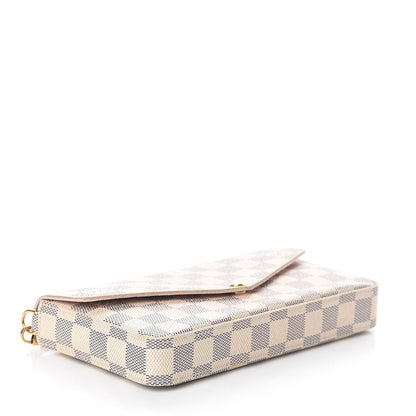 Louis Vuitton Damier Azur Pochette Felicie Chain Wallet Rose Ballerine 4 of 8