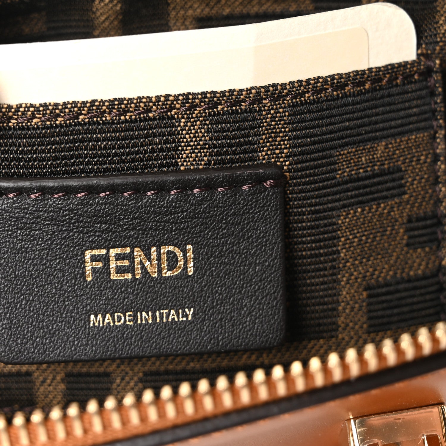 Fendi Vitello King Plexiglass Logo Embossed Mini By The Way Top Handle Boston Bag Caramello 6 of 10