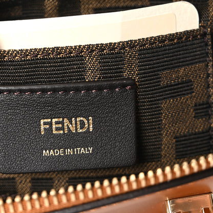 Fendi Vitello King Plexiglass Logo Embossed Mini By The Way Top Handle Boston Bag Caramello 6 of 10