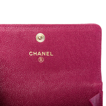 Chanel Caviar Quilted Boy Card Holder Wallet Fuchsia 6 of 9