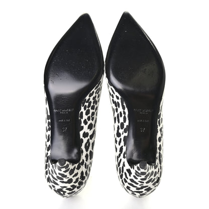 Saint Laurent Soft Calfskin Baby Cat Paris 50 Pumps 37 Bianco White Black 4 of 4