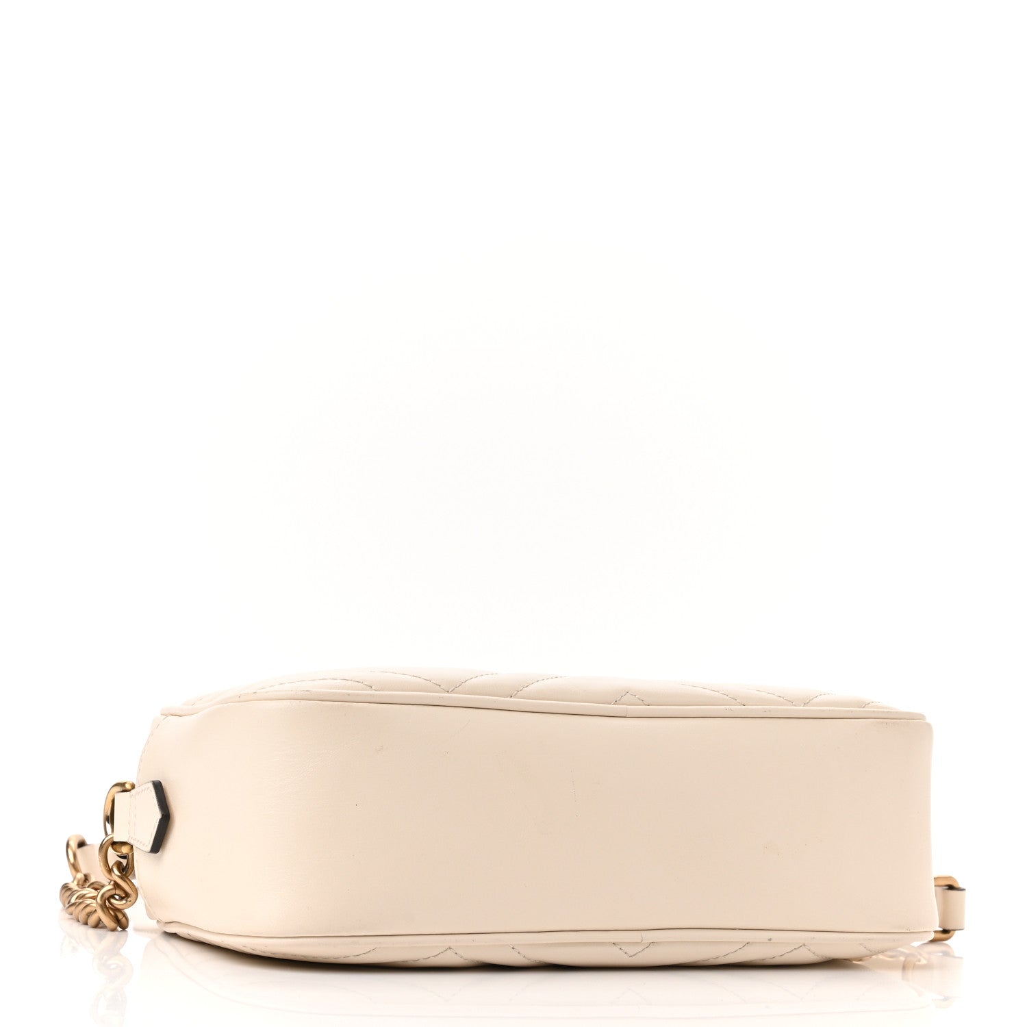 Gucci Calfskin Matelasse Small GG Marmont Chain Shoulder Bag White 4 of 11