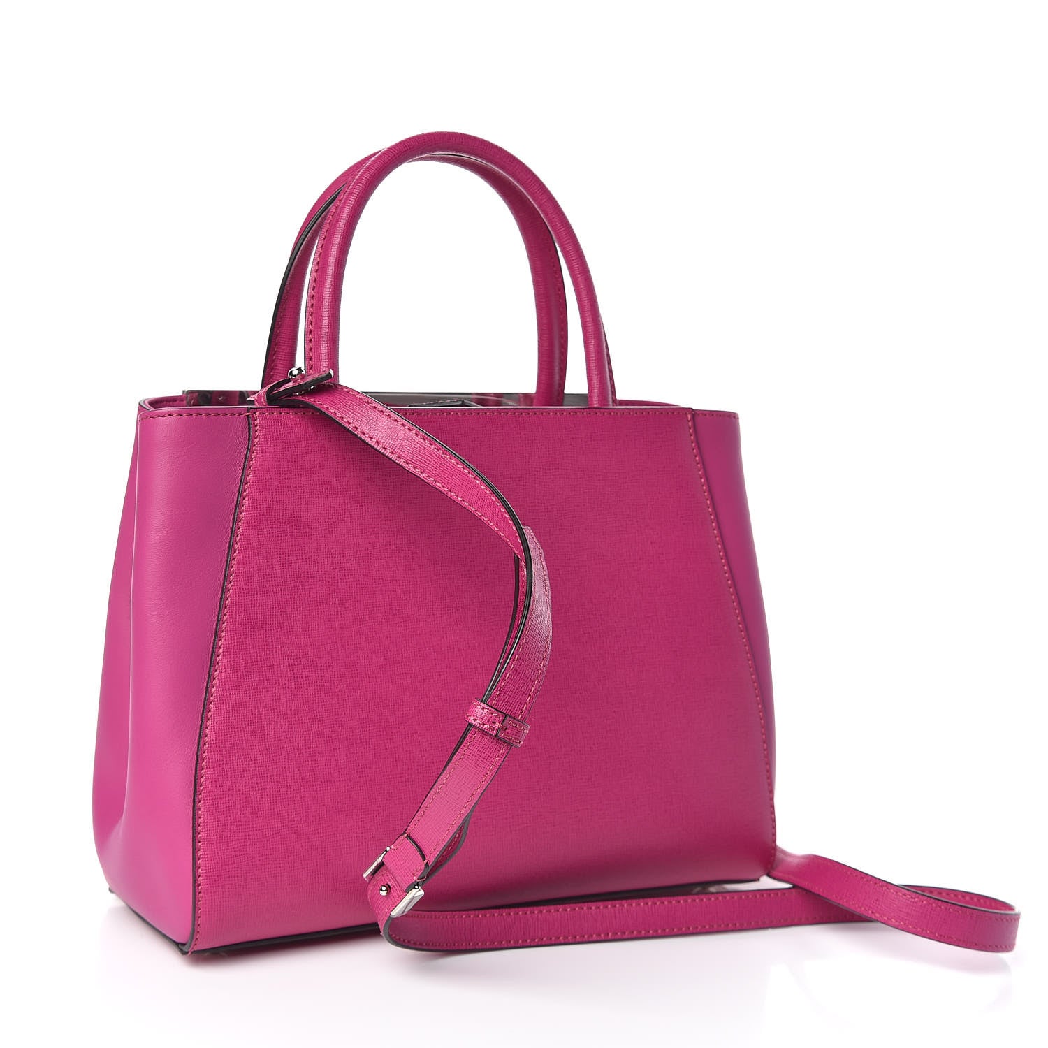 Fendi Vitello Elite Petite 2Jours Tote Magenta 4 of 10