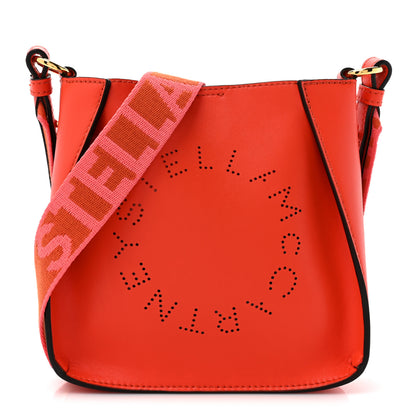 Stella McCartney STELLA MCCARTNEY Eco Alter Nappa Perforated Logo Mini Crossbody Orange 1 of 8