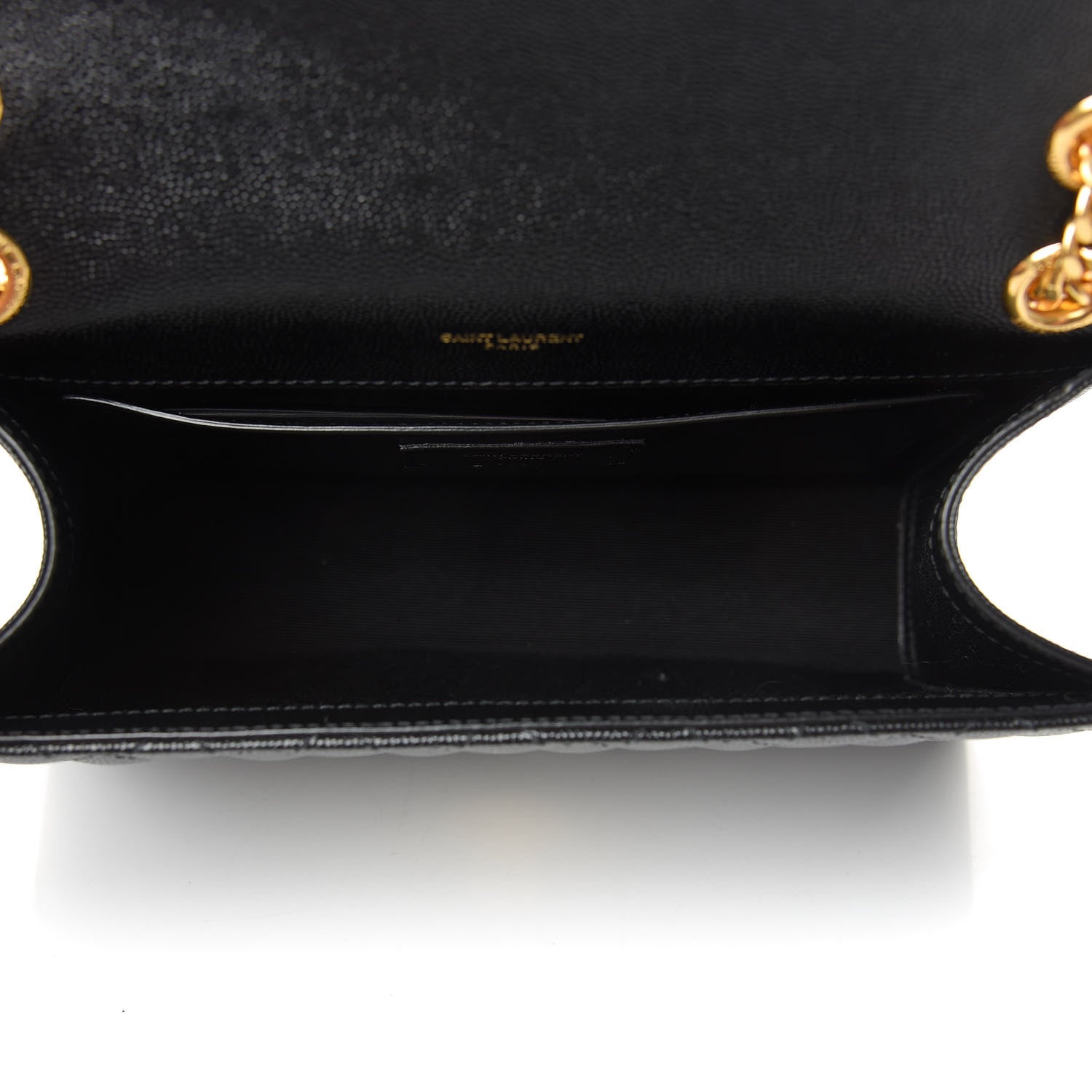 Saint Laurent Grain De Poudre Textured Mixed Matelasse Triquilt Medium Monogram Satchel Black 5 of 9