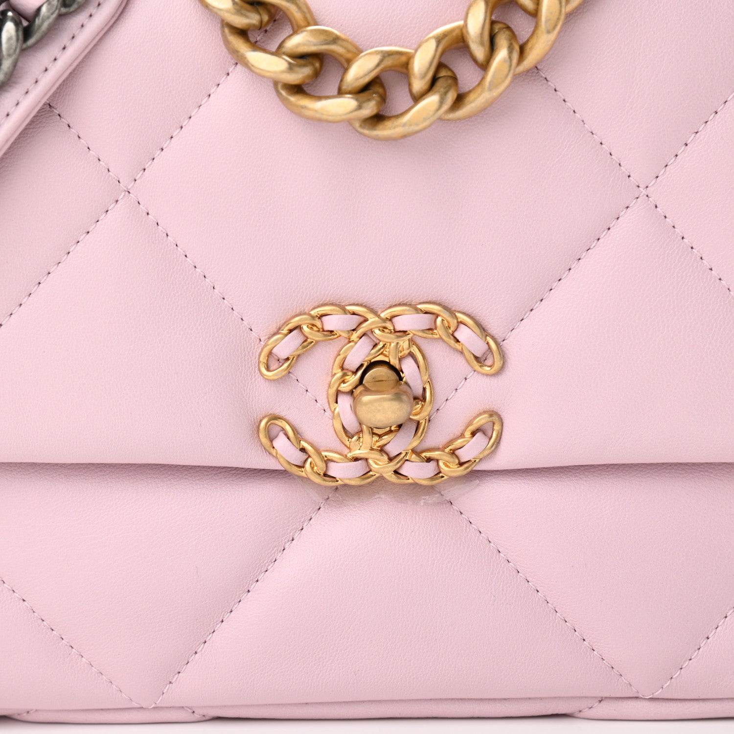 Chanel Lambskin Quilted Medium Chanel 19 Flap Light Pink 8 of 11