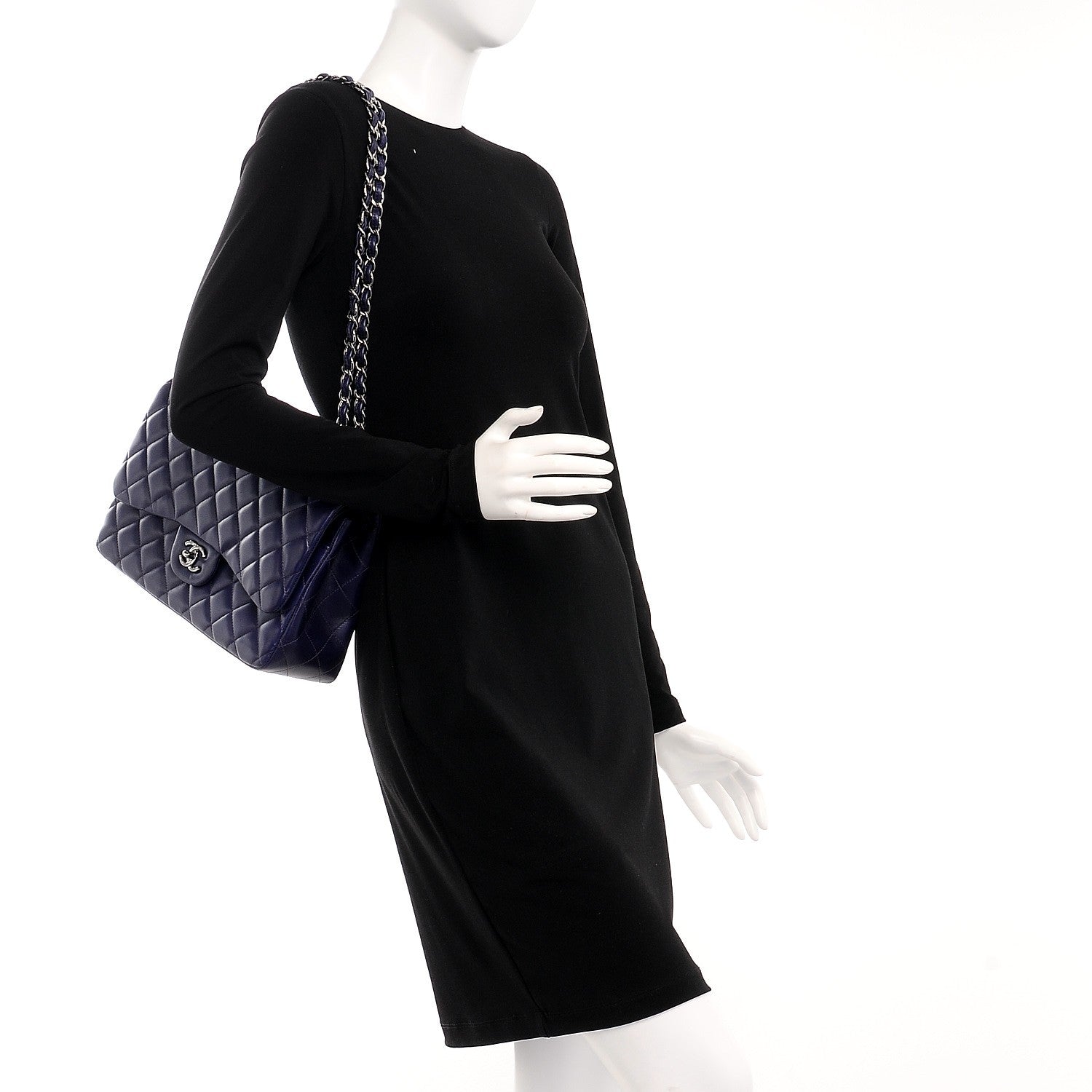 Chanel Lambskin Quilted Jumbo Double Flap Dark Purple 2 of 11