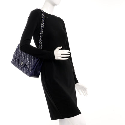 Chanel Lambskin Quilted Jumbo Double Flap Dark Purple 2 of 11