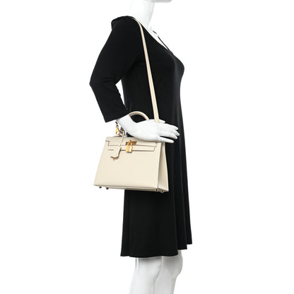 Hermes Epsom Kelly Sellier 25 Craie 2 of 11
