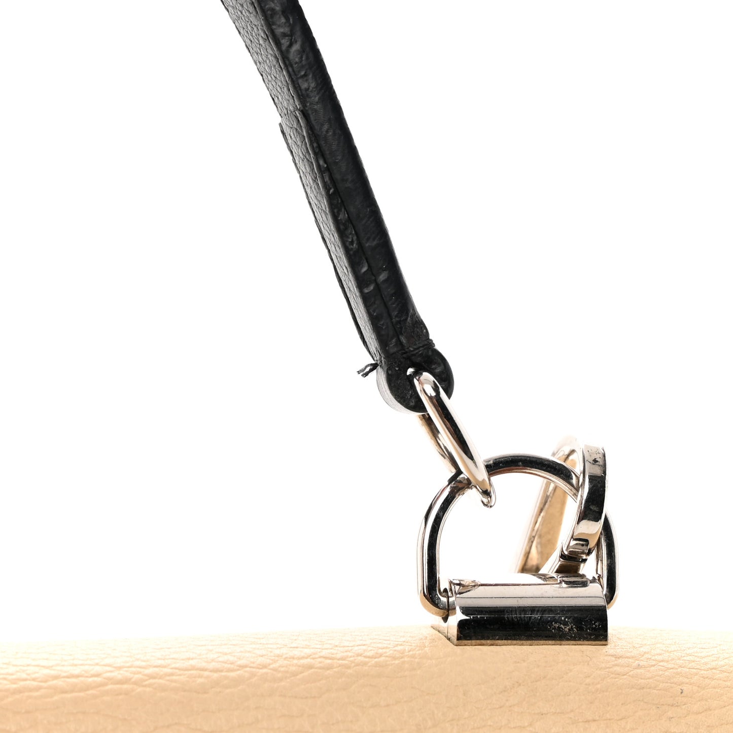 Soft Calfskin Lockme II Top Handle Vanille Black