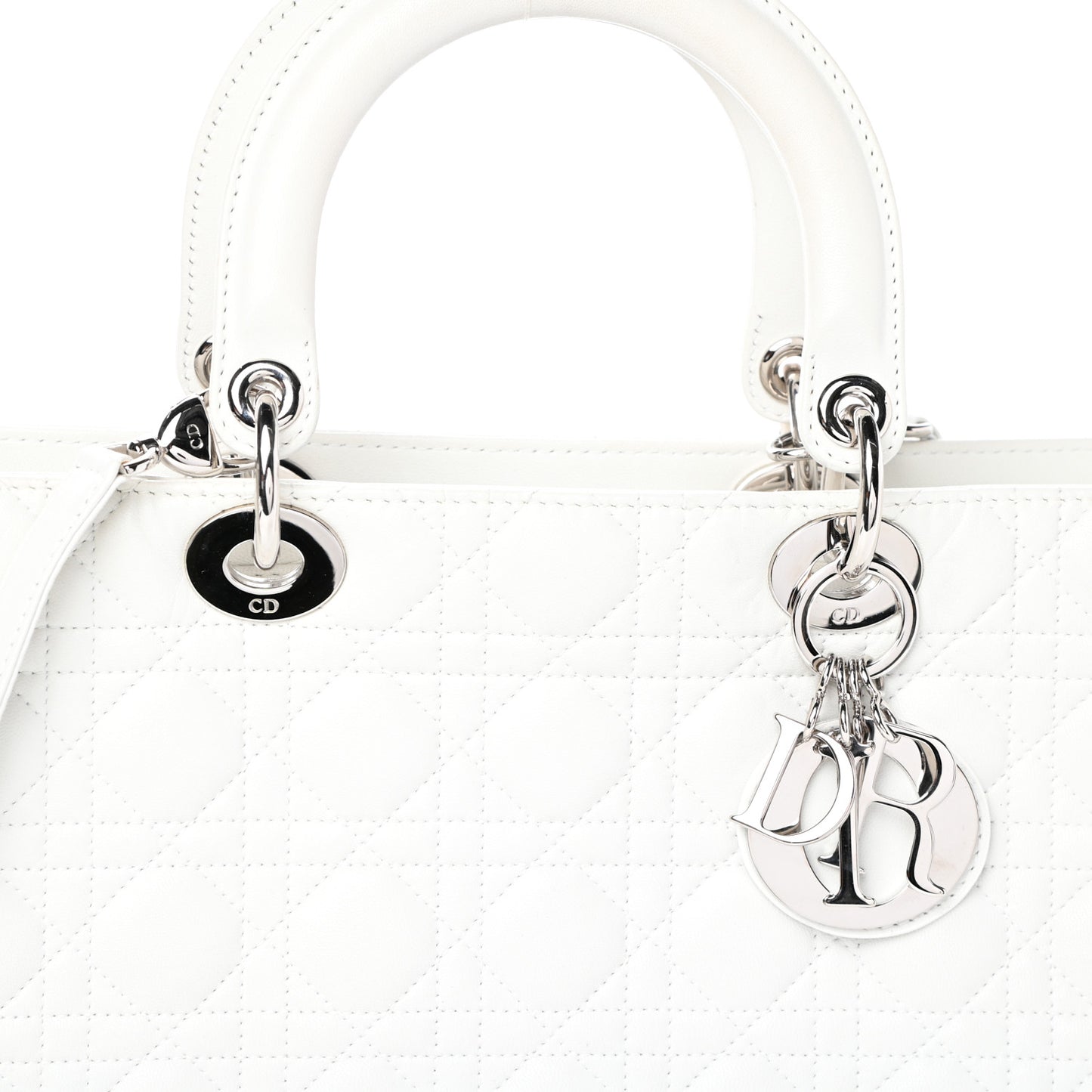 Lambskin Cannage Large Lady Dior White