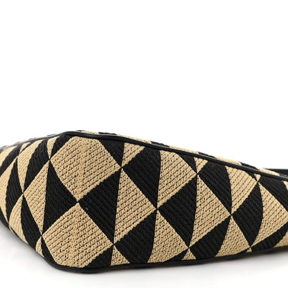 Prada Jacquard Triangolo Symbole Embroidered Mini Triangle Bag Black Corda 10 of 10