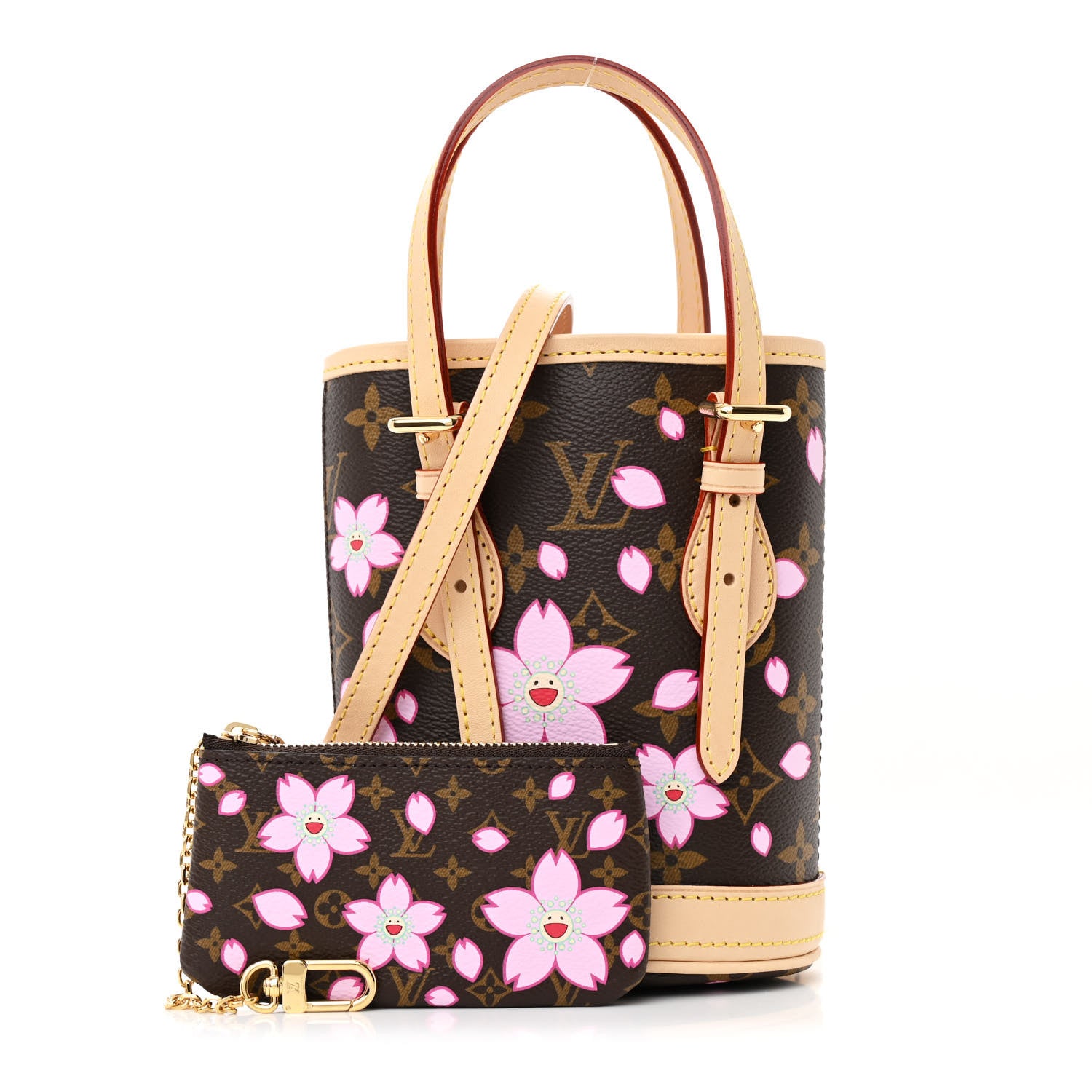 Louis Vuitton LV X TM Monogram Cherry Blossom Nano Bucket Sakura Brown 1618687 – FASHIONPHILE