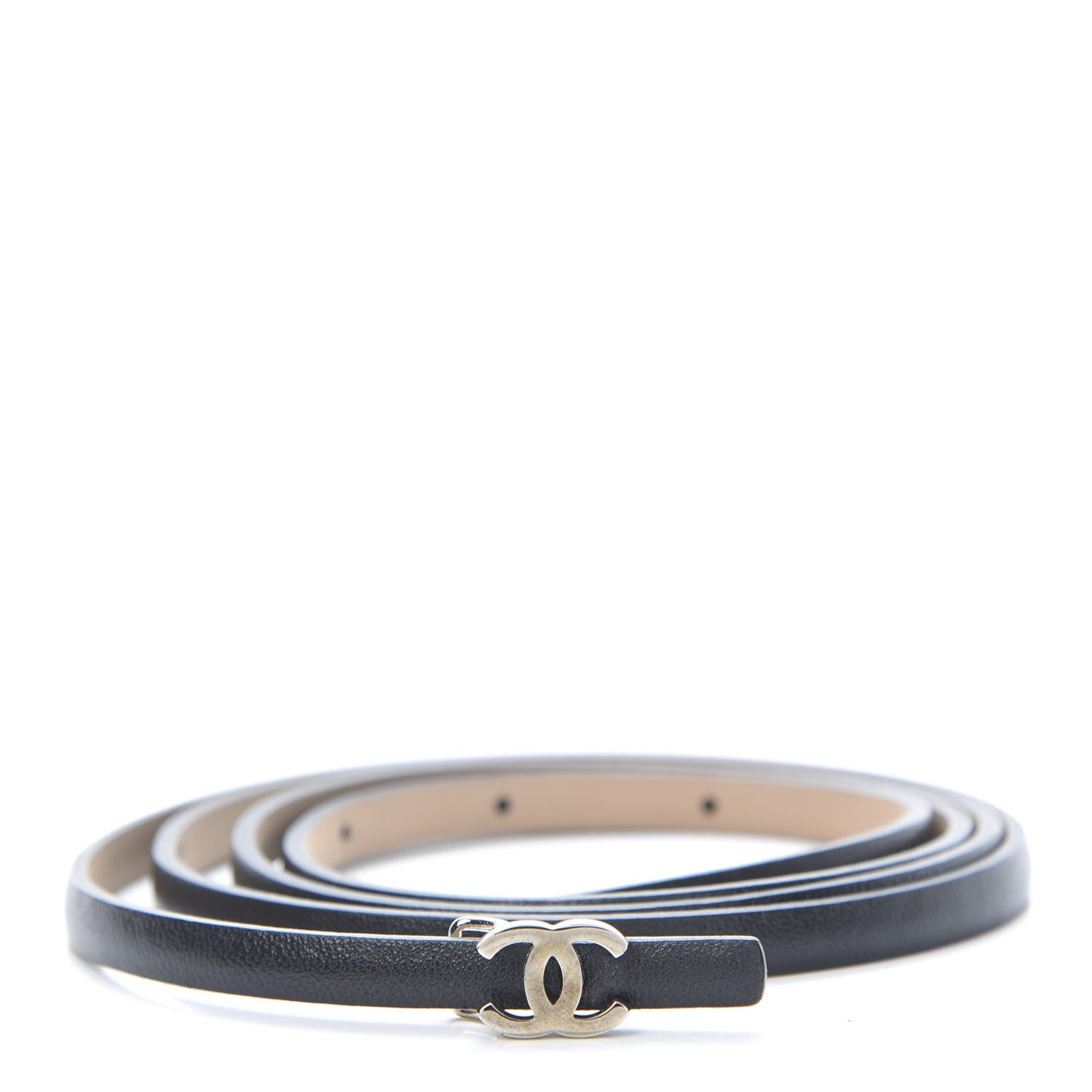 Chanel Caviar CC Skinny Belt 90 36 Black 1 of 9