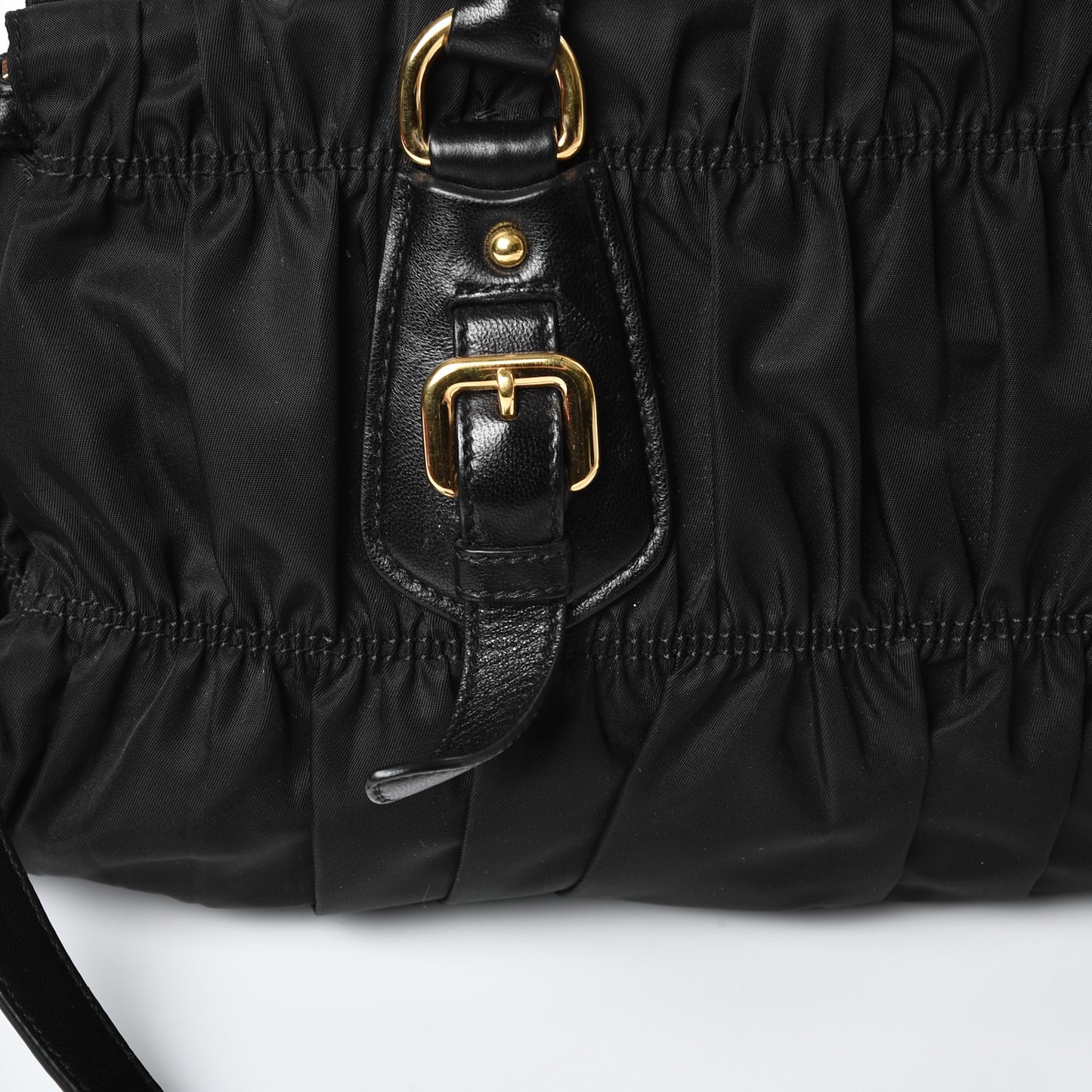 Tessuto Nylon Gaufre Shopping Satchel Black