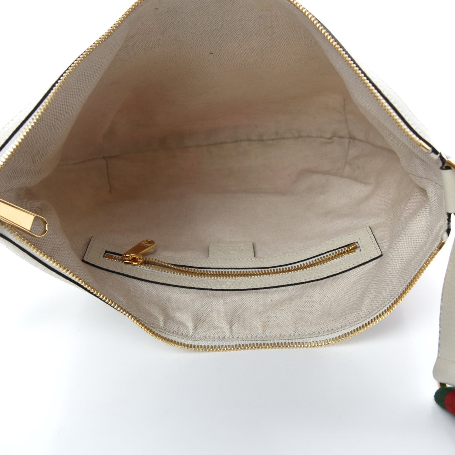 Gucci GG Supreme Monogram Flora Web Small Ophidia Half Moon Hobo White 5 of 10