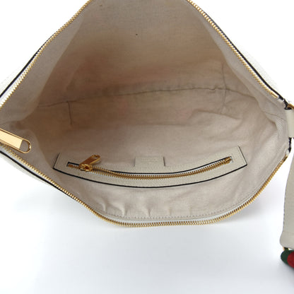Gucci GG Supreme Monogram Flora Web Small Ophidia Half Moon Hobo White 5 of 10