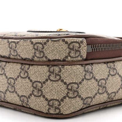 Gucci GG Supreme Monogram Mini Neo Vintage Double Zip Messenger Bag Beige New Acero Crop 11 of 12