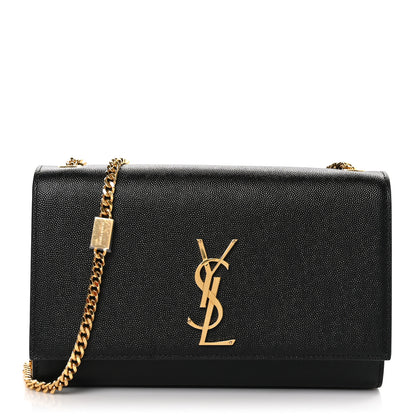 Saint Laurent Grain De Poudre Medium Classic Monogram Kate Satchel Black 1 of 10
