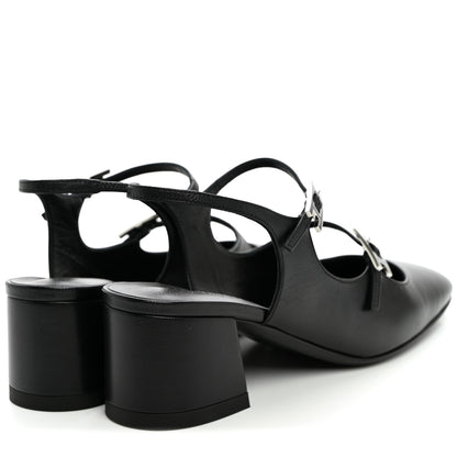 Hermes Goatskin Jackie 50 Pumps 37 Black 3 of 8