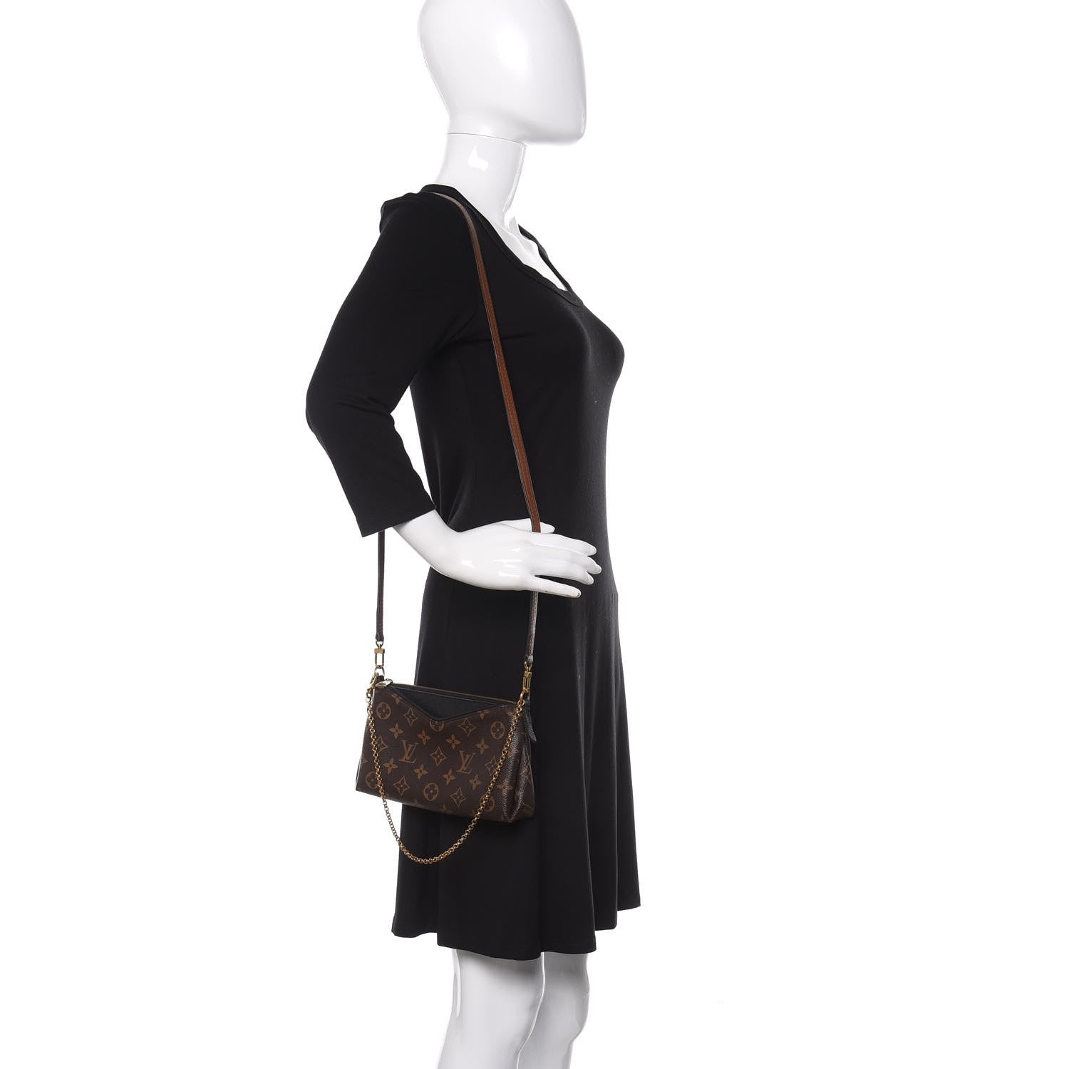 Louis Vuitton Monogram Pallas Clutch Black 2 of 16