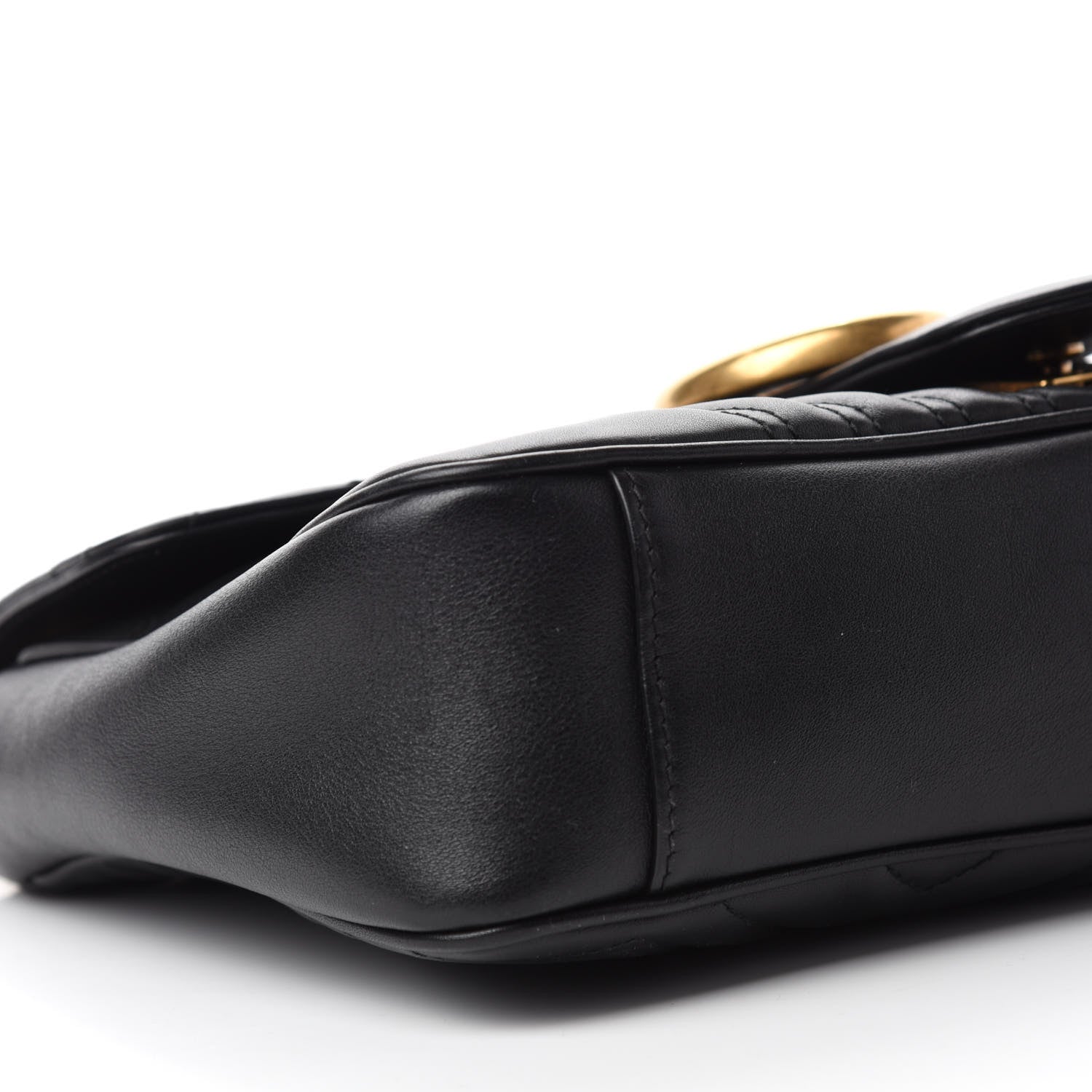 Gucci Calfskin Matelasse Medium GG Marmont Shoulder Bag Black 6 of 17