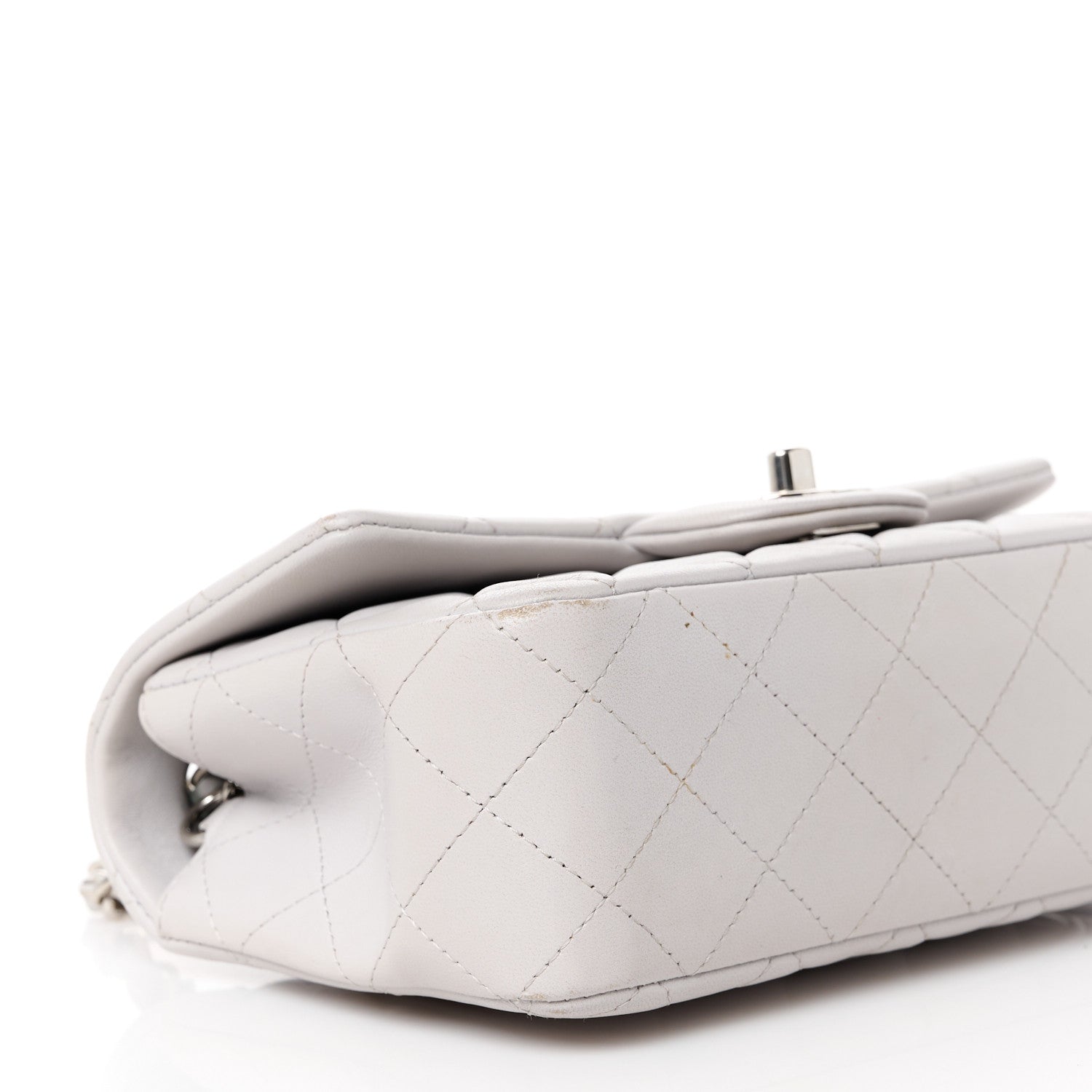 Chanel Lambskin Quilted Mini Rectangular Flap Grey 10 of 13