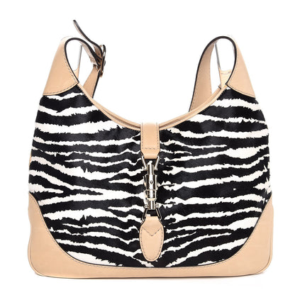 Gucci Pony Hair Zebra Print Medium Jackie Shoulder Bag 1 of 7