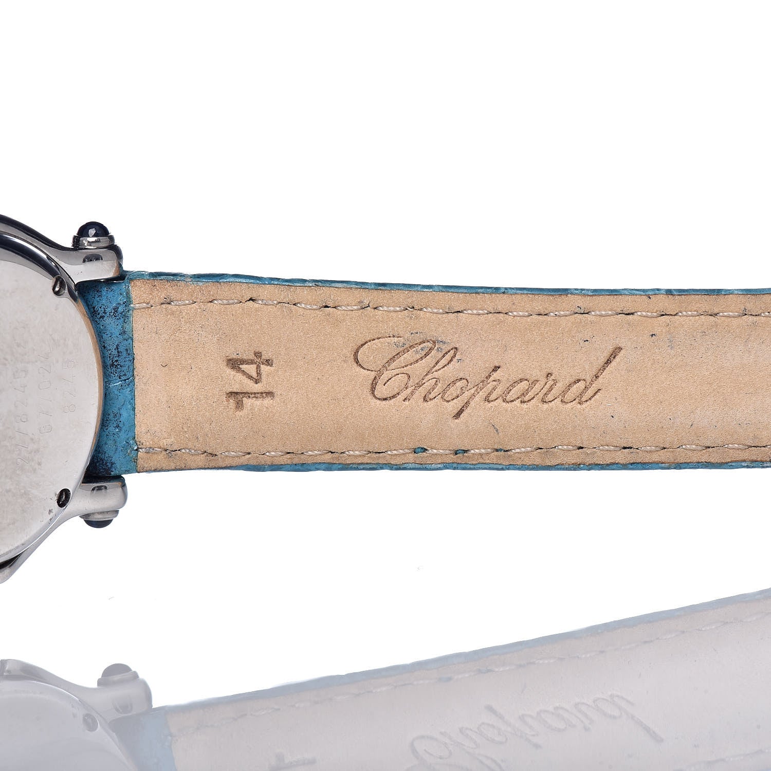 Chopard Stainless Steel Alligator 5 Diamond Blue Sapphire 26mm Happy Sport Quartz Watch 6 of 9
