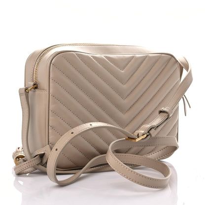 Saint Laurent Calfskin Matelasse Monogram Lou Camera Bag Dark Beige 3 of 9