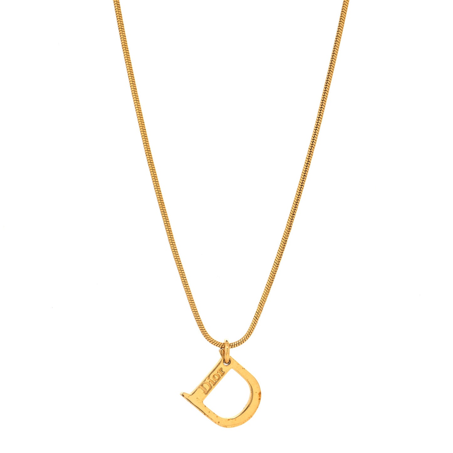 Metal Logo Necklace Gold