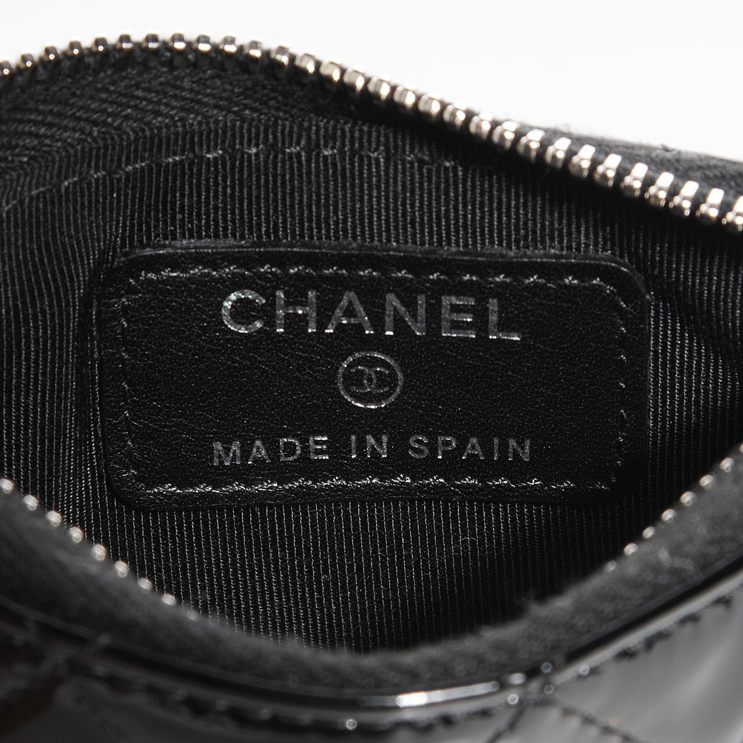Chanel Patent Quilted Zip Coin Purse Black 6 of 7