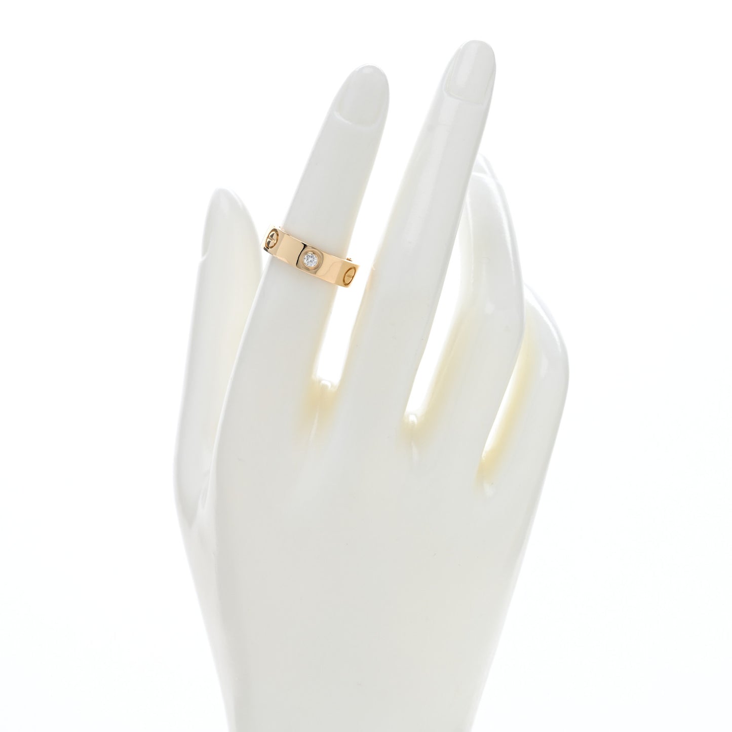 18K Yellow Gold 3 Diamond 5.5mm LOVE Ring 51 5.75