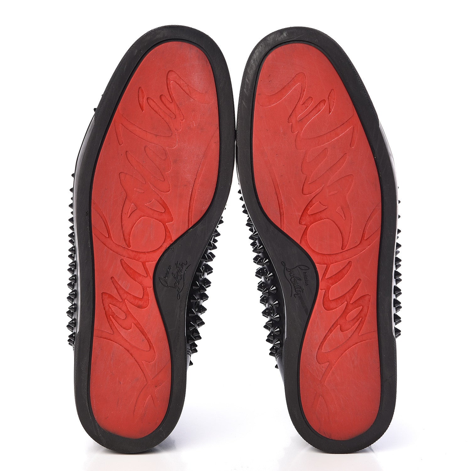 Christian Louboutin Calfskin Mens Louis Spikes Flat Sneakers 45 Black 11 of 13