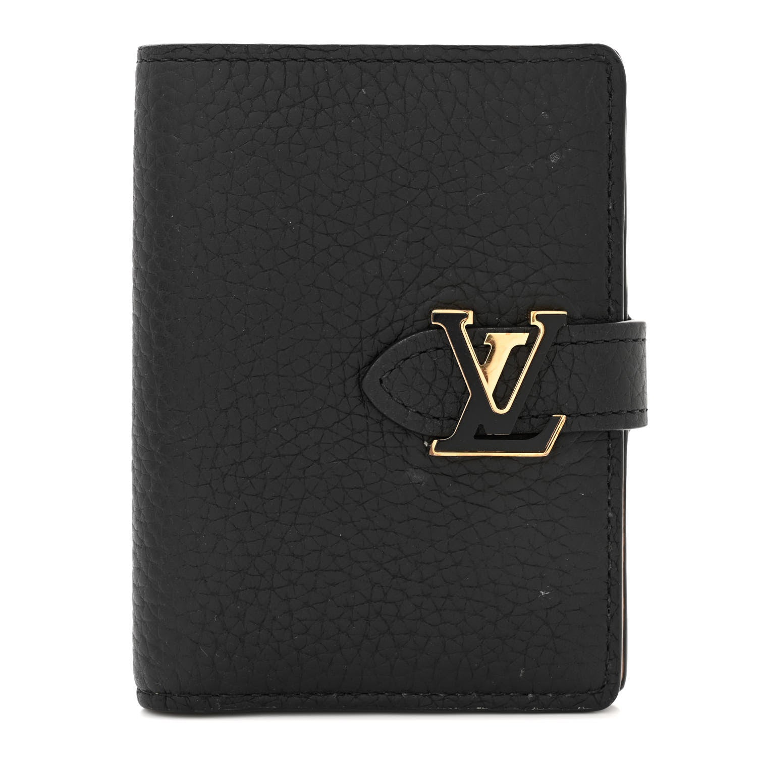 Louis Vuitton LOUIS VUITTON Taurillon Capucines Vertical Compact Wallet Black 1 of 8